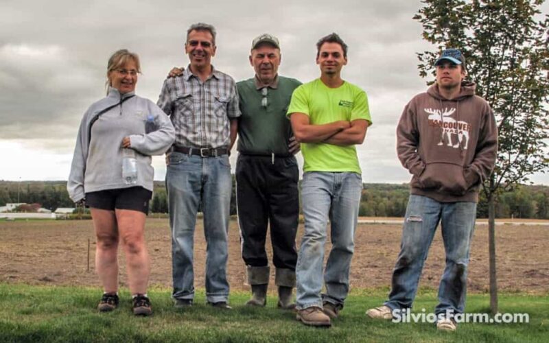 Aronia Planting Crew at Silvio's Aronia Farm in Port Perry ON Canada