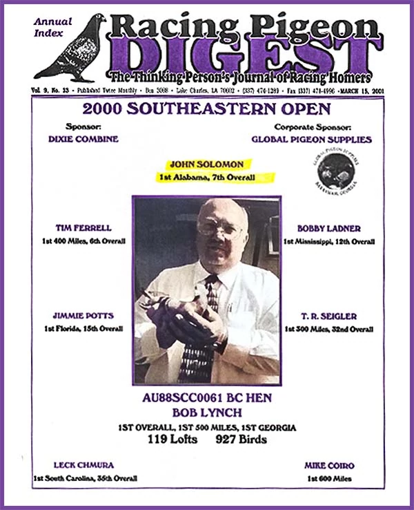Southeastern Open, John Solomon, 1st Alabama, 7th Overall; Cover of RPDigest Vol9 #23 2001-3-15